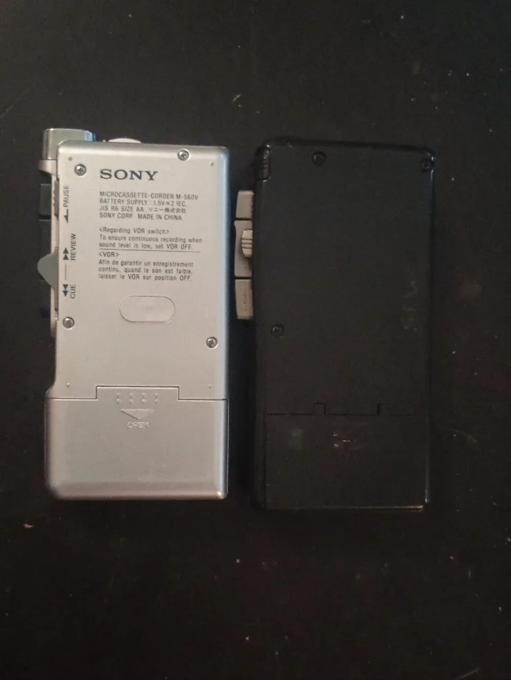 Sony Microcassette Recorders - Silver and Black Duo